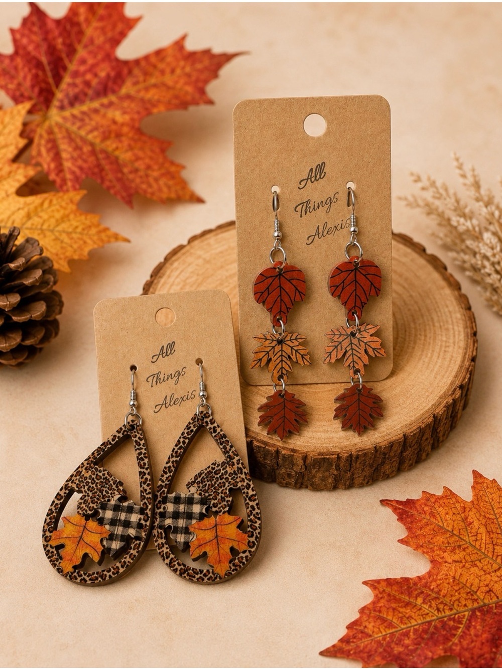 Fall Themed Earrings x 2 - Picture 1 of 1